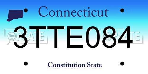 3TTE084 Connecticut License Plate