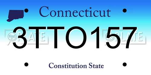 3TTO157 Connecticut License Plate
