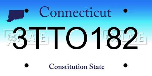3TTO182 Connecticut License Plate