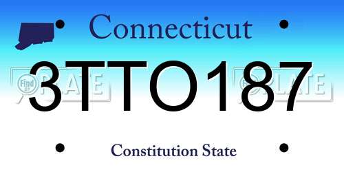 3TTO187 Connecticut License Plate