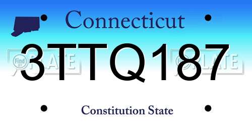 3TTQ187 Connecticut License Plate