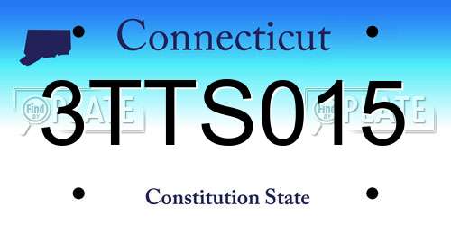 3TTS015 Connecticut License Plate