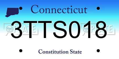 3TTS018 Connecticut License Plate