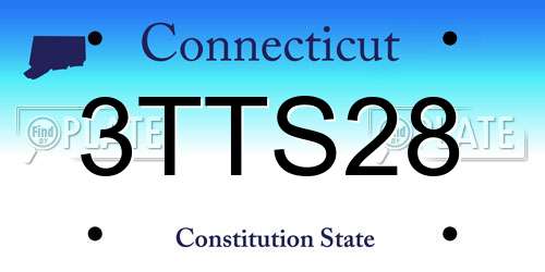 3TTS28 Connecticut License Plate