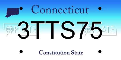 3TTS75 Connecticut License Plate