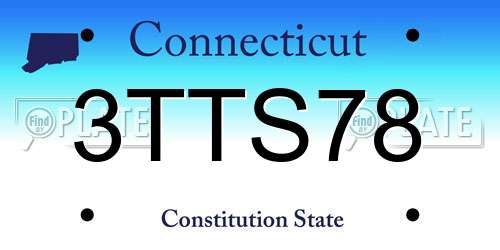 3TTS78 Connecticut License Plate