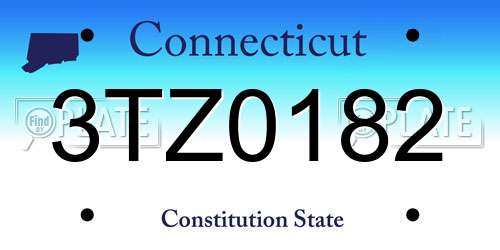3TZ0182 Connecticut License Plate