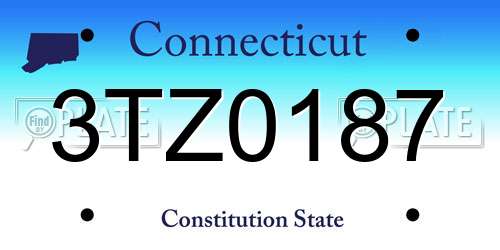 3TZ0187 Connecticut License Plate