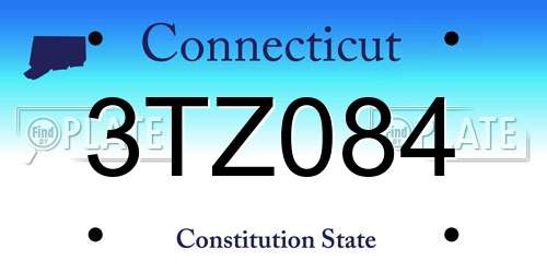 3TZ084 Connecticut License Plate