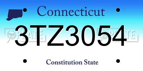 3TZ3054 Connecticut License Plate