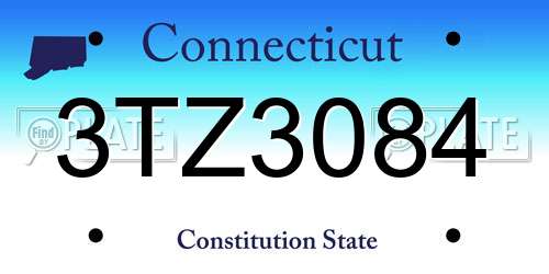 3TZ3084 Connecticut License Plate