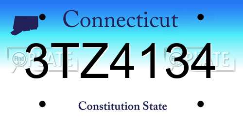 3TZ4134 Connecticut License Plate