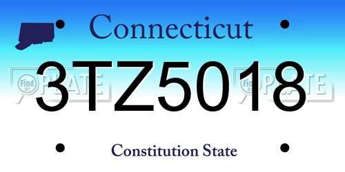 3TZ5018 Connecticut License Plate