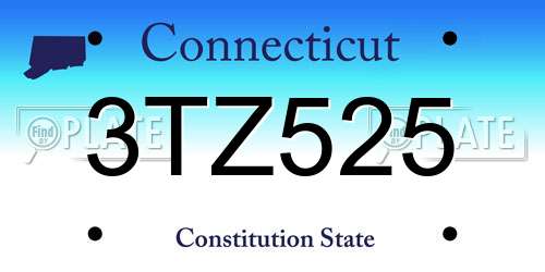 3TZ525 Connecticut License Plate