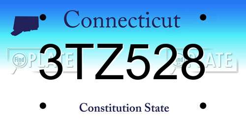 3TZ528 Connecticut License Plate