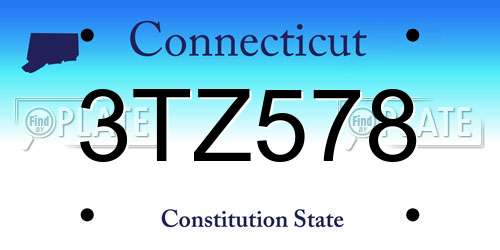 3TZ578 Connecticut License Plate