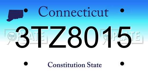 3TZ8015 Connecticut License Plate