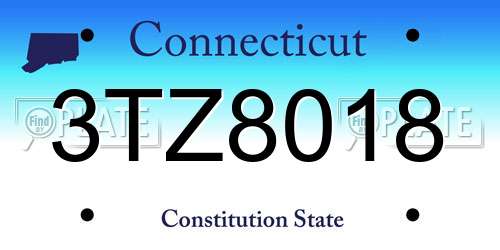 3TZ8018 Connecticut License Plate