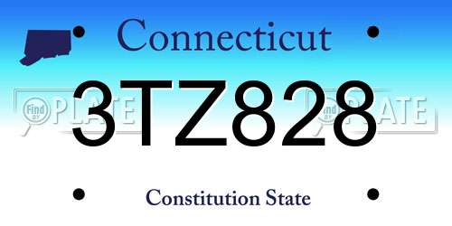 3TZ828 Connecticut License Plate