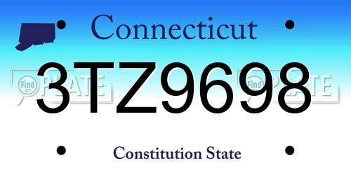 3TZ9698 Connecticut License Plate