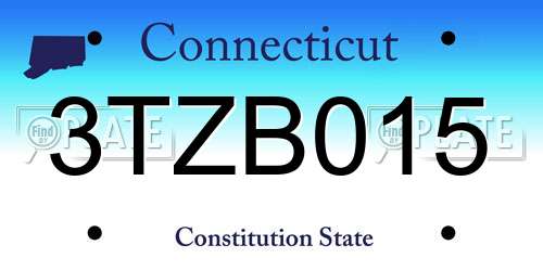 3TZB015 Connecticut License Plate