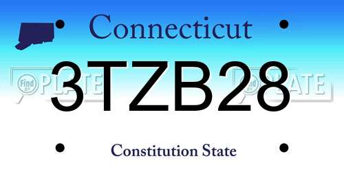 3TZB28 Connecticut License Plate