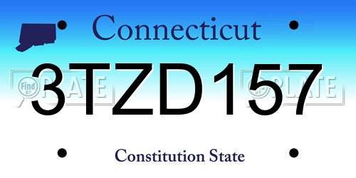 3TZD157 Connecticut License Plate