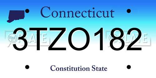 3TZO182 Connecticut License Plate
