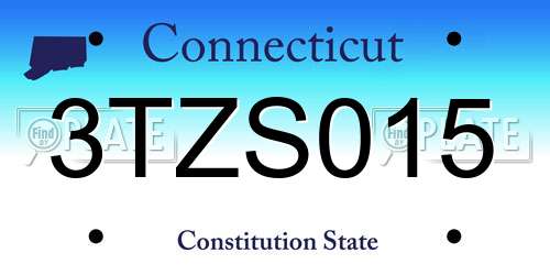 3TZS015 Connecticut License Plate