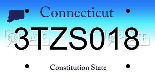 3TZS018 Connecticut License Plate
