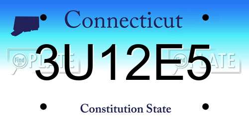 3U12E5 Connecticut License Plate