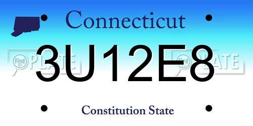 3U12E8 Connecticut License Plate