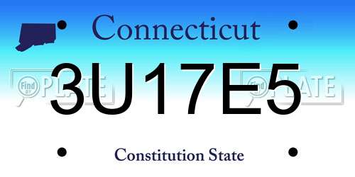3U17E5 Connecticut License Plate