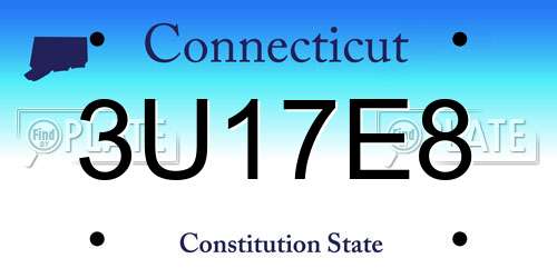 3U17E8 Connecticut License Plate