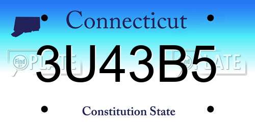 3U43B5 Connecticut License Plate