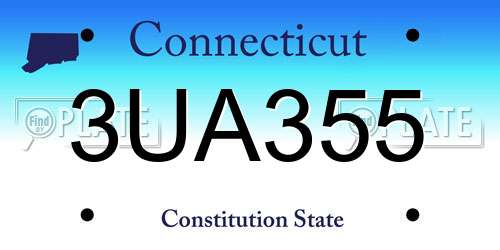 3UA355 Connecticut License Plate
