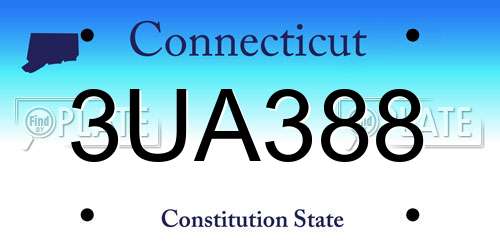 3UA388 Connecticut License Plate