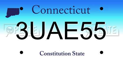 3UAE55 Connecticut License Plate