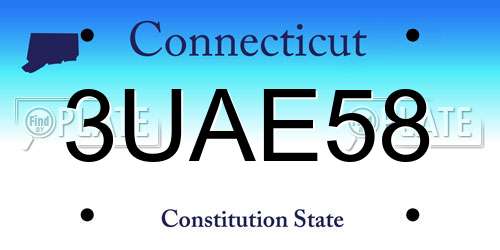 3UAE58 Connecticut License Plate