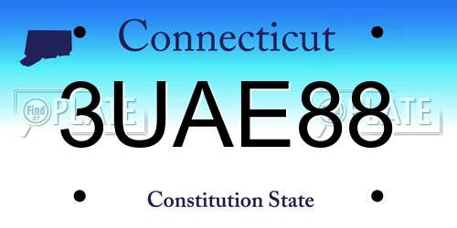 3UAE88 Connecticut License Plate