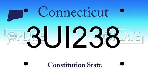3UI238 Connecticut License Plate