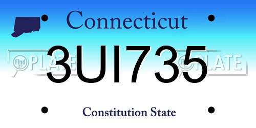 3UI735 Connecticut License Plate