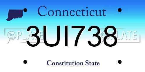 3UI738 Connecticut License Plate