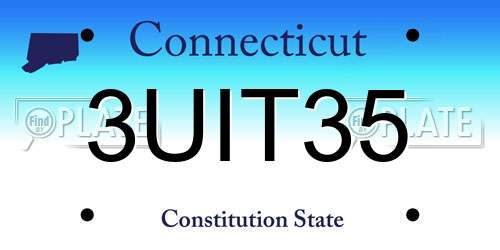 3UIT35 Connecticut License Plate