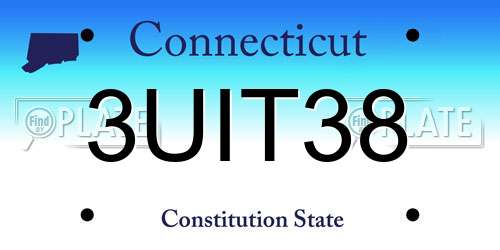 3UIT38 Connecticut License Plate
