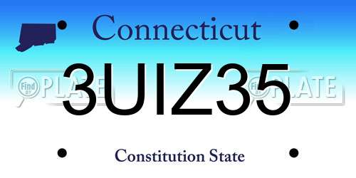 3UIZ35 Connecticut License Plate