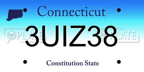 3UIZ38 Connecticut License Plate