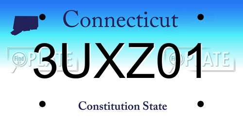 3UXZ01 Connecticut License Plate