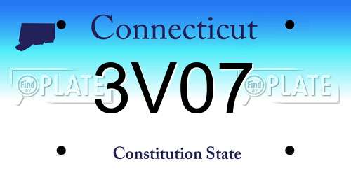 3V07 Connecticut License Plate