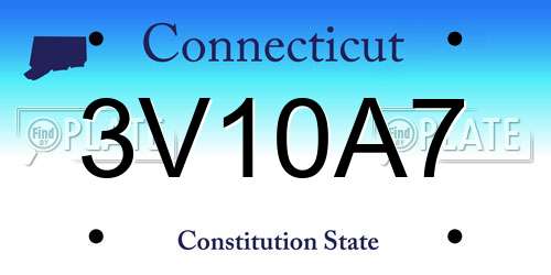 3V10A7 Connecticut License Plate